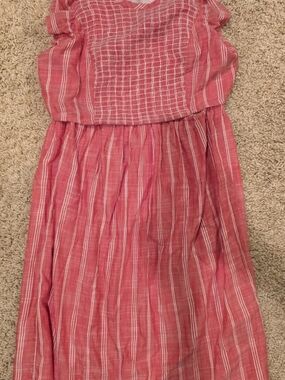 Girls Pink Striped Summer Dress